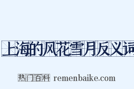 上海的风花雪月反义词是什么意思的图片